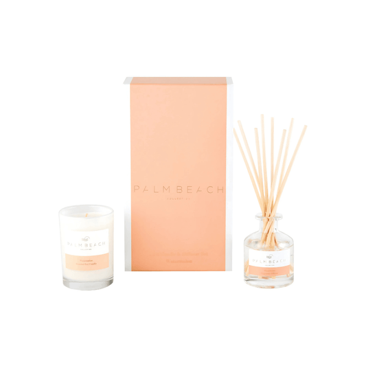 Candle & Diffuser Set - Palm Beach - Palm Beach Watermelon Mini Candle & Diffuser Gift Pack - The Gift Company