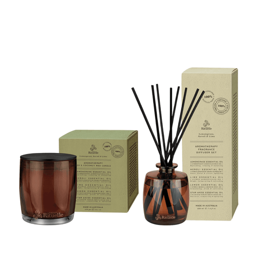 Candle & Diffuser Set - Urban Rituelle - Urban Rituelle Lemongrass, Neroli & Lime Bundle (worth $100) - The Gift Company