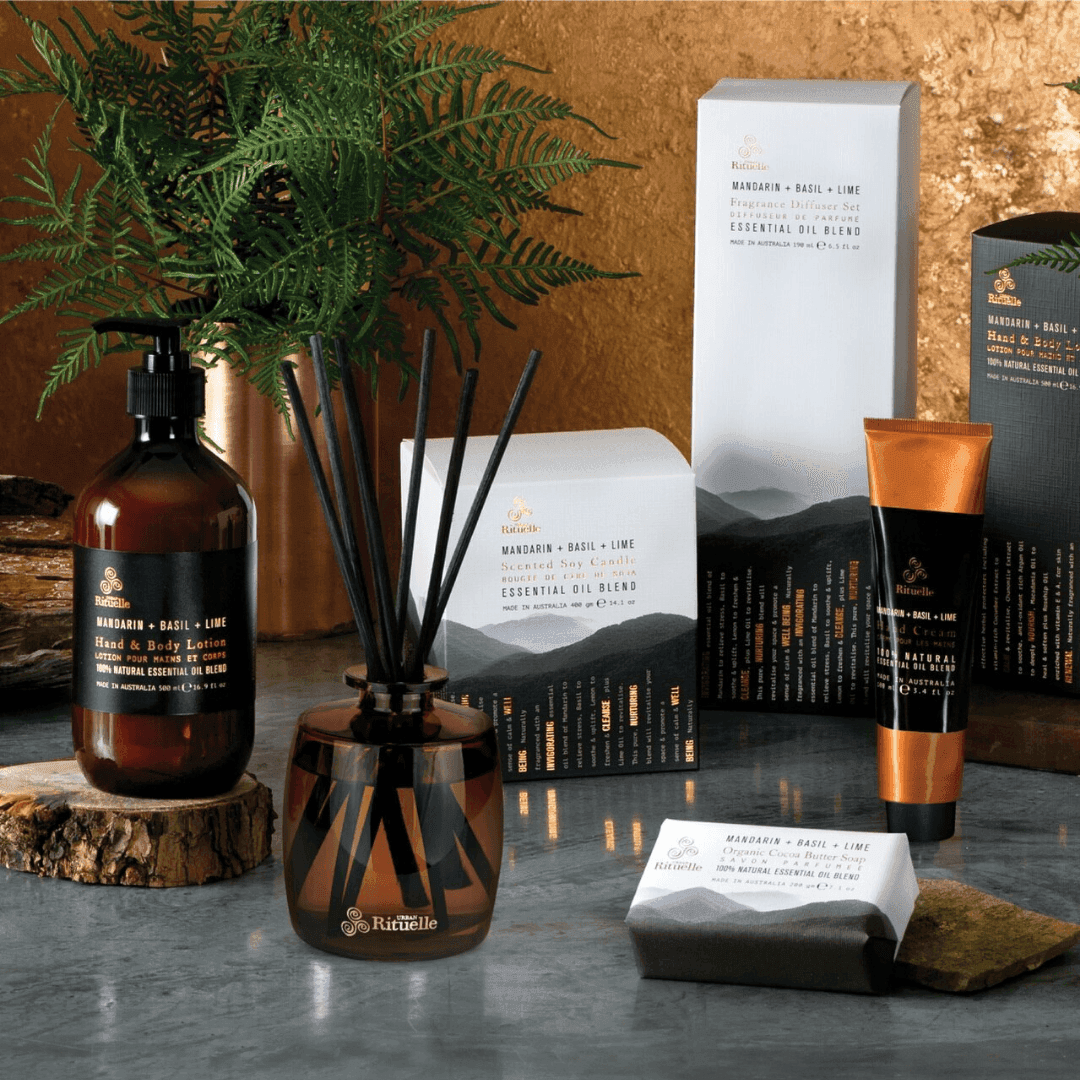 Candle & Diffuser Set - Urban Rituelle - Urban Rituelle Mandarin, Basil & Lime Bundle (worth $100) - The Gift Company