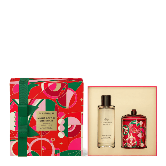 Candle & Room Spray - Glasshouse - Glasshouse Fragrances Night Before Christmas Candle & Room Spray Gift Set - The Gift Company