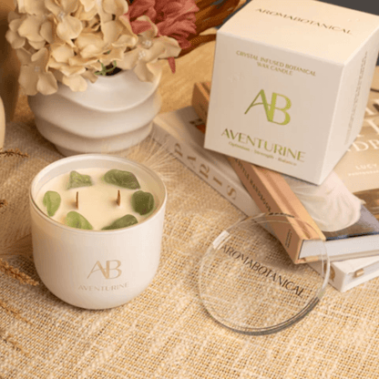 Candle - Aromabotanical - Aromabotanical Aventurine Crystal Candle 340g - The Gift Company