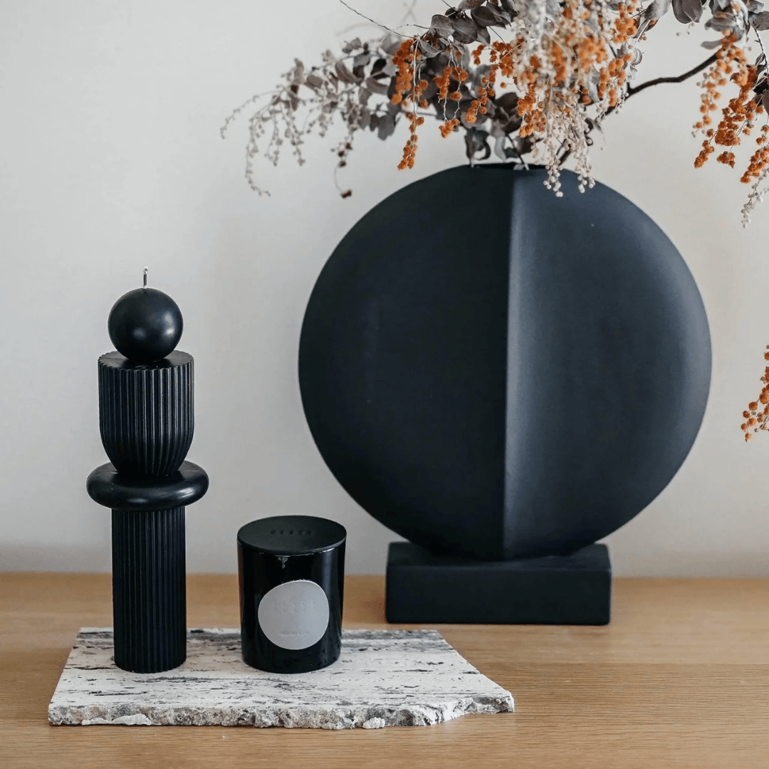 Candle - Black Blaze - Black Blaze Barrenjoey Candle Black - The Gift Company