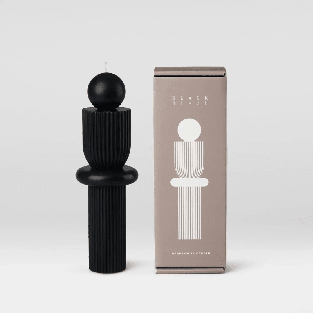 Candle - Black Blaze - Black Blaze Barrenjoey Candle Black - The Gift Company