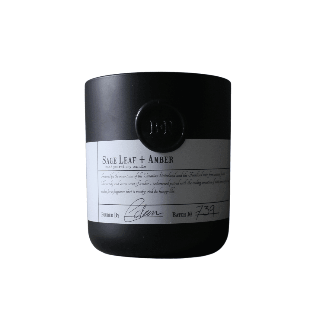 Candle - Blanc+Nero - Sage Leaf & Amber - The Gift Company