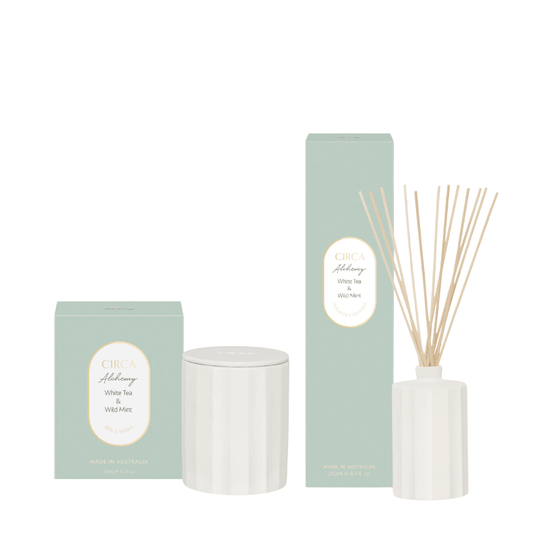 Candle - Circa - CIRCA White Tea & Wild Mint Candle & Diffuser Bundle (worth $100) - The Gift Company
