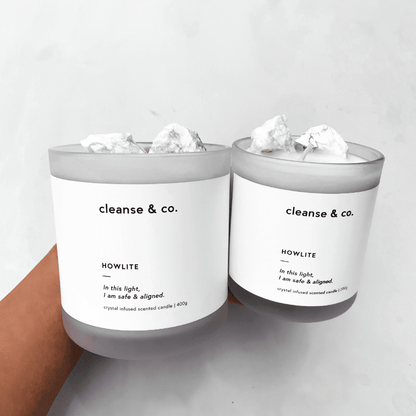Candle - Cleanse & Co. - Cleanse & Co. Howlite Intention Crystal Candle 200g - The Gift Company