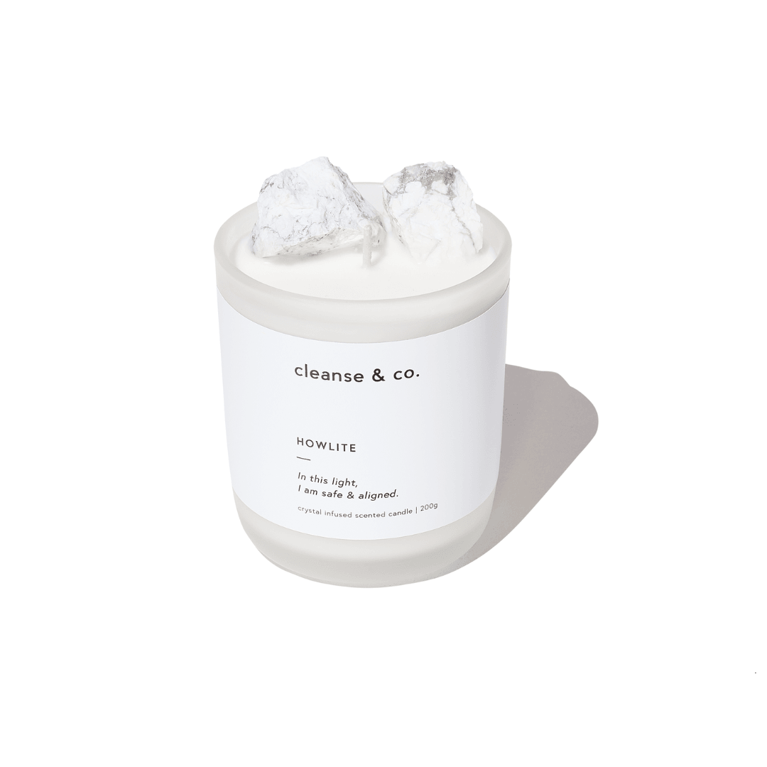 Candle - Cleanse & Co. - Cleanse & Co. Howlite Intention Crystal Candle 200g - The Gift Company