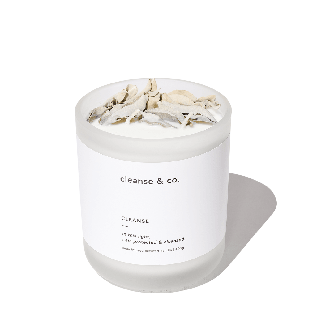 Candle - Cleanse & Co. - Cleanse & Co. Sage Cleanse Intention Candle 200g - The Gift Company