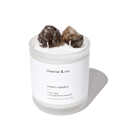 Candle - Cleanse & Co. - Cleanse & Co. Smokey Quartz Intention Crystal Candle Maple Haze 200g - The Gift Company