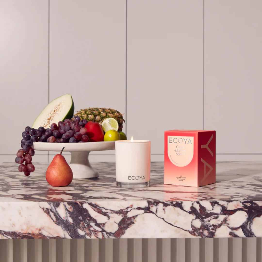Candle - Ecoya - ECOYA Guava & Lychee Sorbet Madison Candle 400g - The Gift Company