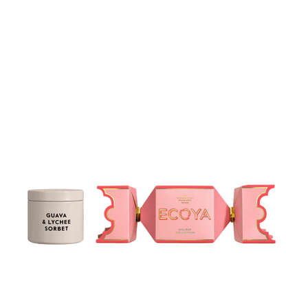 Candle - Ecoya - ECOYA Guava & Lychee Sorbet Tin Candle Bon Bon Holiday Collection 45g - The Gift Company