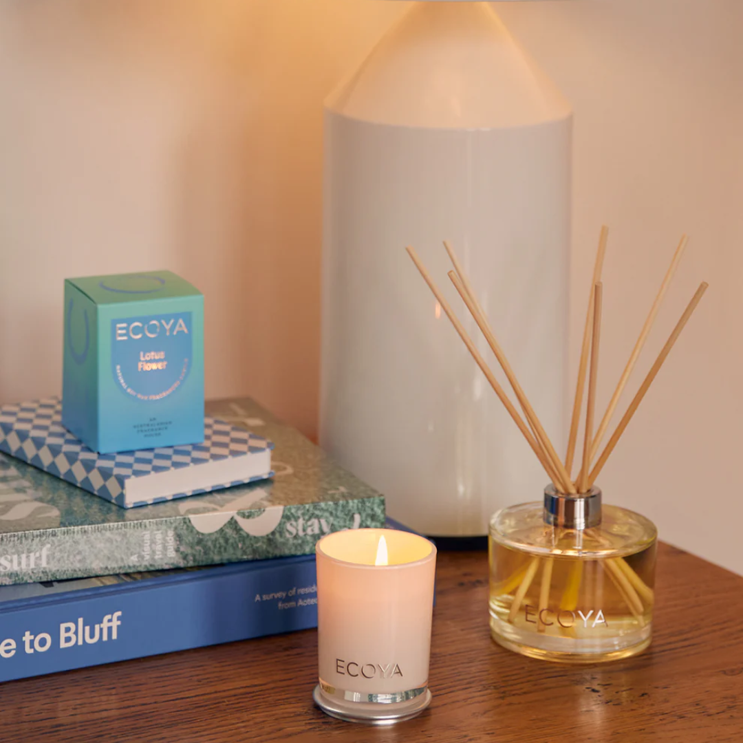 Candle - Ecoya - ECOYA Lotus Flower Mini Madison Candle 80g - The Gift Company