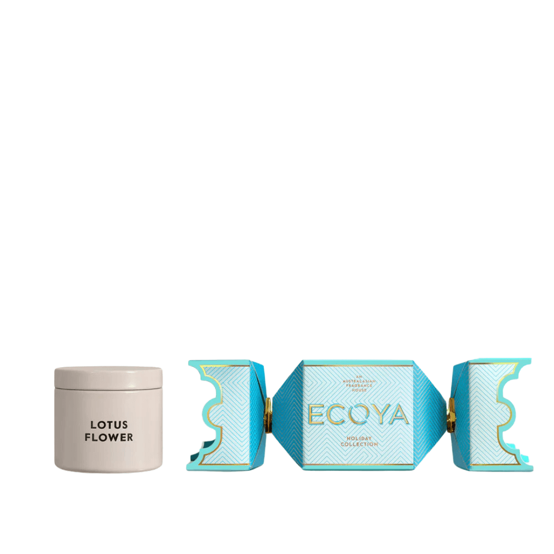 Candle - Ecoya - ECOYA Lotus Flower Tin Candle Bon Bon Holiday Collection 45g - The Gift Company