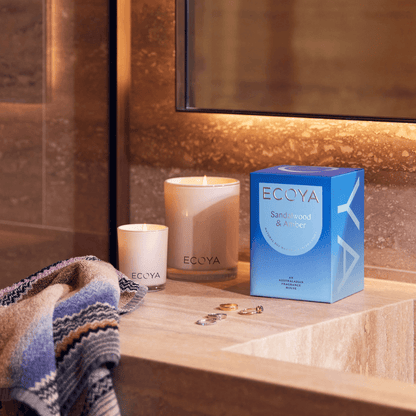 Candle - Ecoya - ECOYA Sandalwood & Amber Madison Candle 400g - The Gift Company