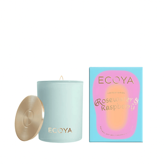 Candle - Ecoya - ECOYA Sorbet Summer Rosewater & Raspberry Madison Candle 400g - The Gift Company