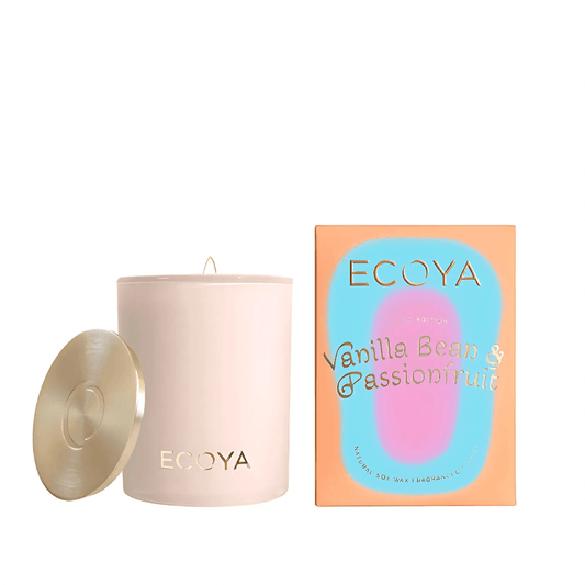 Candle - Ecoya - ECOYA Sorbet Summer Vanilla Bean & Passionfruit Madison Candle 400g - The Gift Company