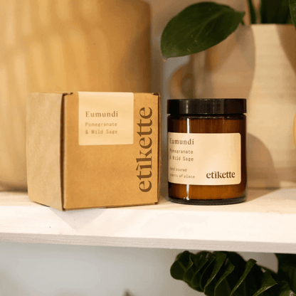 Candle - Etikette - Etikette Pomegranate & Wild Sage Soy Candle 175g - The Gift Company
