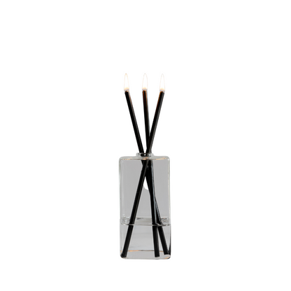 Candle - Everlasting Candle Co - Everlasting Candle Co Jervis Signature Set - Clear Vase & Black Candle Sticks - The Gift Company