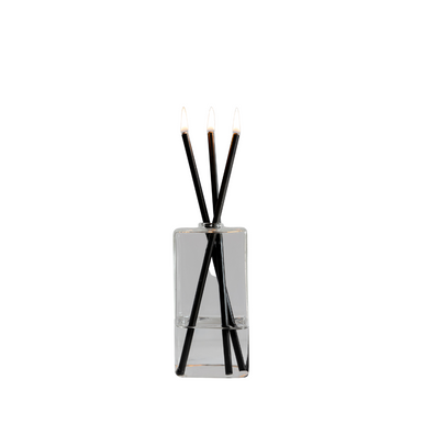 Everlasting Candle Co Jervis Signature Set - Clear Vase & Black Candle Sticks - The Perfume Company