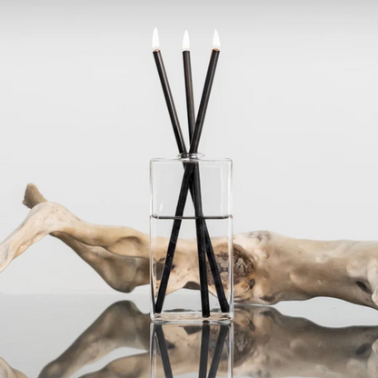 Candle - Everlasting Candle Co - Everlasting Candle Co Jervis Signature Set - Clear Vase & Black Candle Sticks - The Perfume Company