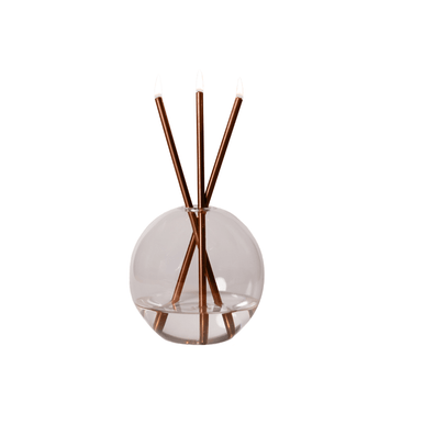 Everlasting Candle Co Neva Signature Set - Clear Vase & Champagne Candle Sticks - The Perfume Company