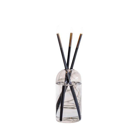 Candle - Everlasting Candle Co - Everlasting Candle Co Wylie Signature Set - Clear Vase & Black Candle Sticks - The Gift Company