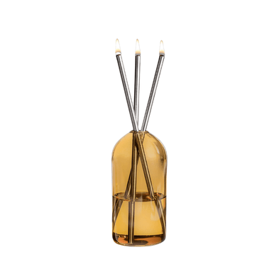Everlasting Candle Co Wylie Signature Set - Golden Hour Vase & Silver Candle Sticks - The Perfume Company