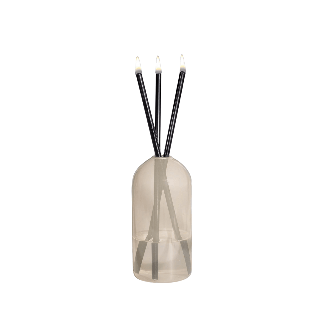 Candle - Everlasting Candle Co - Everlasting Candle Co Wylie Signature Set - Pampas Vase & Black Candle Sticks - The Perfume Company