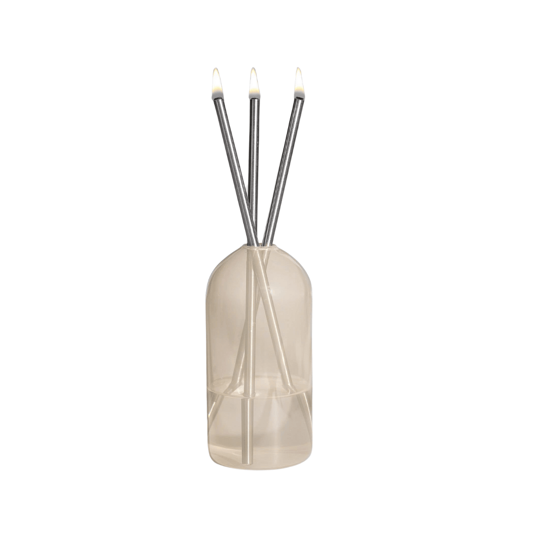 Candle - Everlasting Candle Co - Everlasting Candle Co Wylie Signature Set - Pampas Vase & Silver Candle Sticks - The Perfume Company