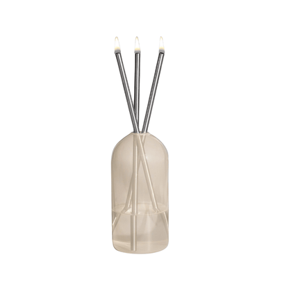 Candle - Everlasting Candle Co - Everlasting Candle Co Wylie Signature Set - Pampas Vase & Silver Candle Sticks - The Perfume Company