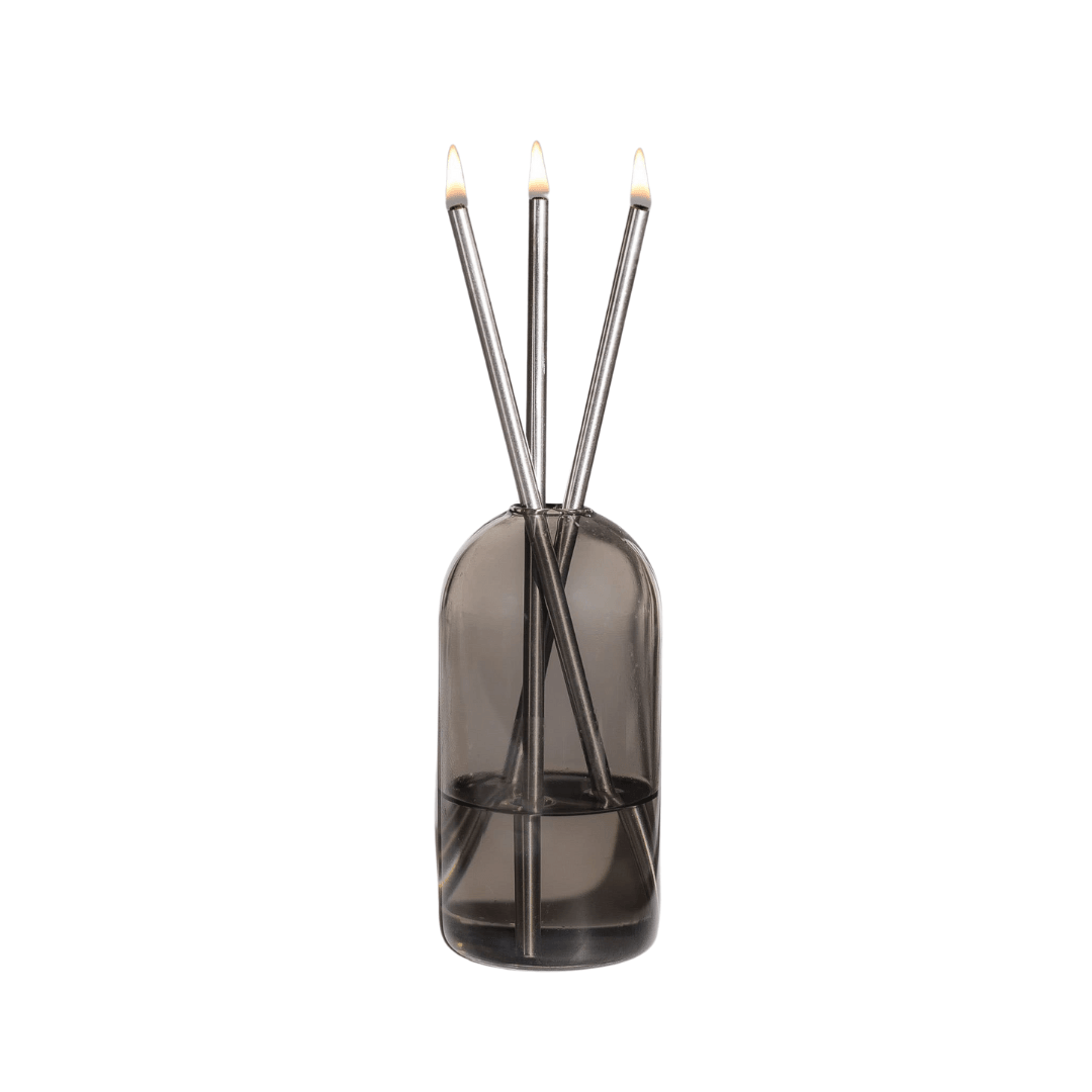 Candle - Everlasting Candle Co - Everlasting Candle Co Wylie Signature Set - Storm Vase & Silver Candle Sticks - The Perfume Company