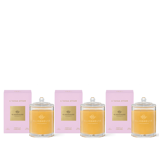 Candle - Glasshouse - Glasshouse Fragrances A Tahaa Affair Bundle x 3 - The Gift Company