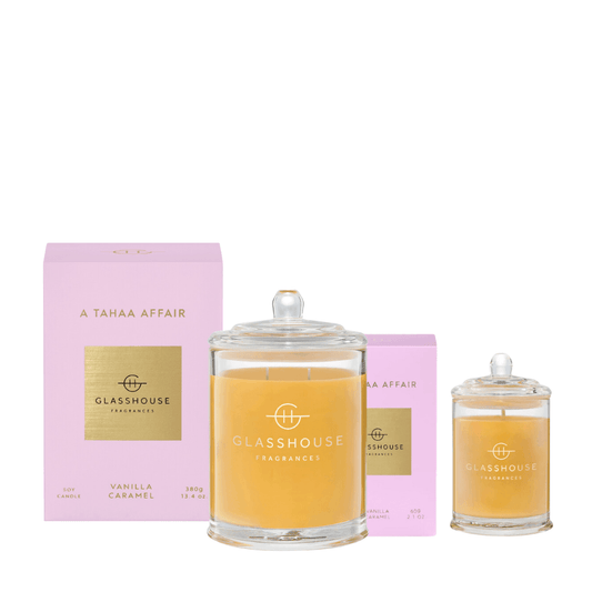 Candle - Glasshouse - Glasshouse Fragrances A Tahaa Affair Candle & Mini Candle DUO (worth $78) - The Gift Company