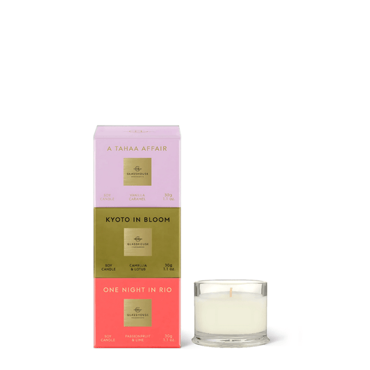 Candle - Glasshouse - Glasshouse Fragrances Christmas Most Coveted Trio 30g - The Gift Company