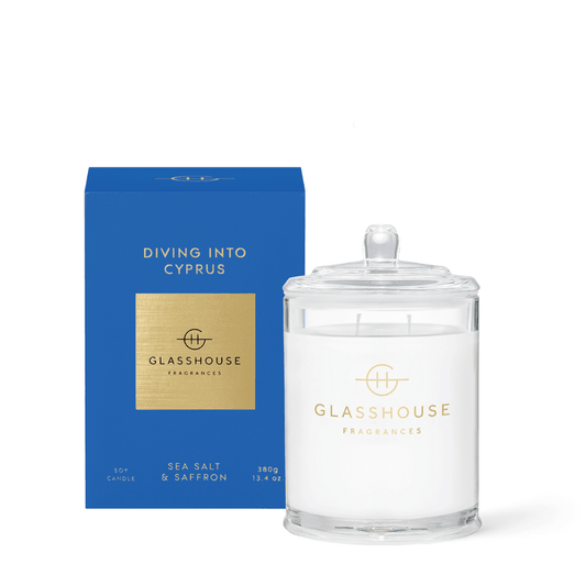 Candle - Glasshouse - Glasshouse Fragrances Diving into Cyprus Candle 380g - The Gift Company