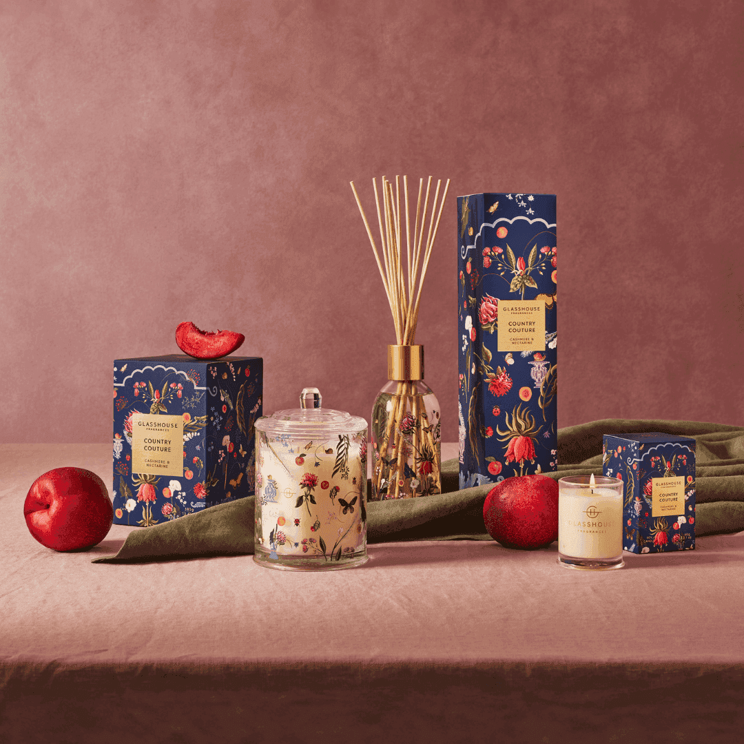 Candle - Glasshouse - Glasshouse Fragrances Gift Set Fresh Marine Fragrance Sunsets in Capri - The Gift Company