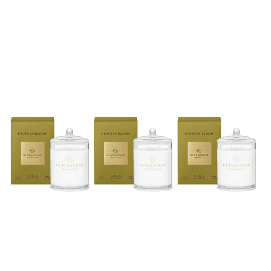 Candle - Glasshouse - Glasshouse Fragrances Kyoto in Bloom Candle 380g Bundle x 3 - The Gift Company