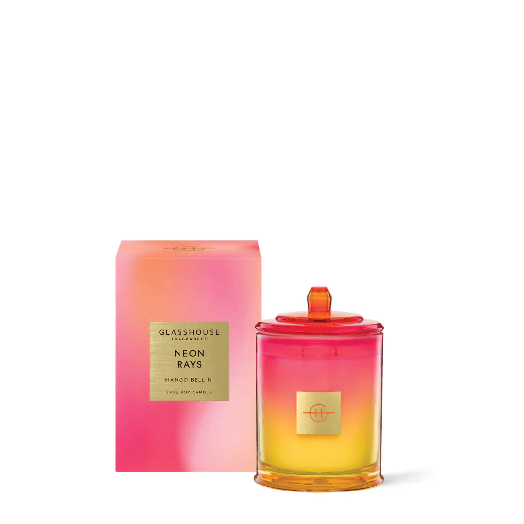 Candle - Glasshouse - Glasshouse Fragrances Neon Rays Candle 380g - The Gift Company