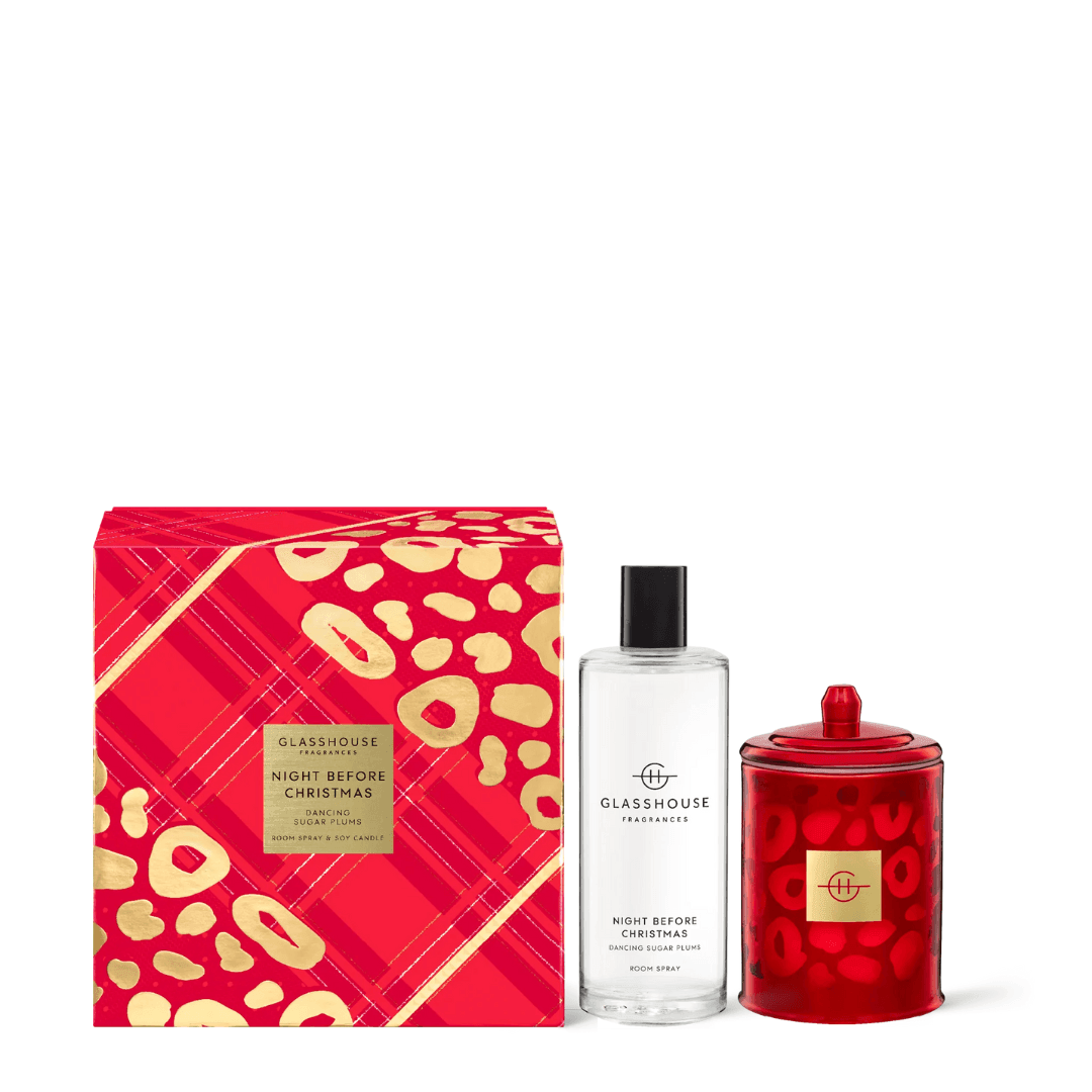 Candle - Glasshouse - Glasshouse Fragrances Night Before Christmas Candle & Room Spray Gift Set - The Gift Company