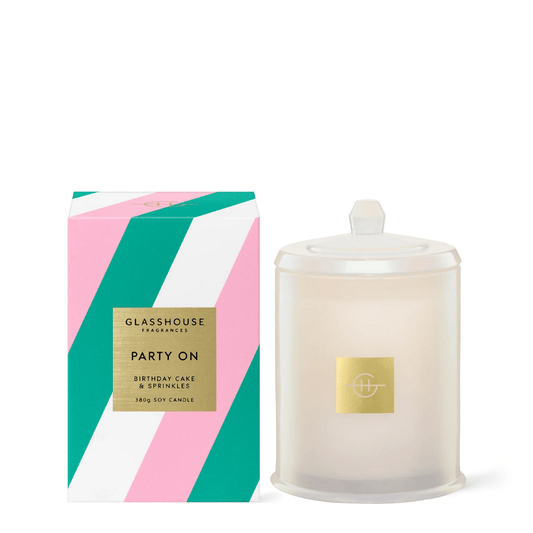 Candle - Glasshouse - Glasshouse Fragrances Party On Candle 380g - The Gift Company