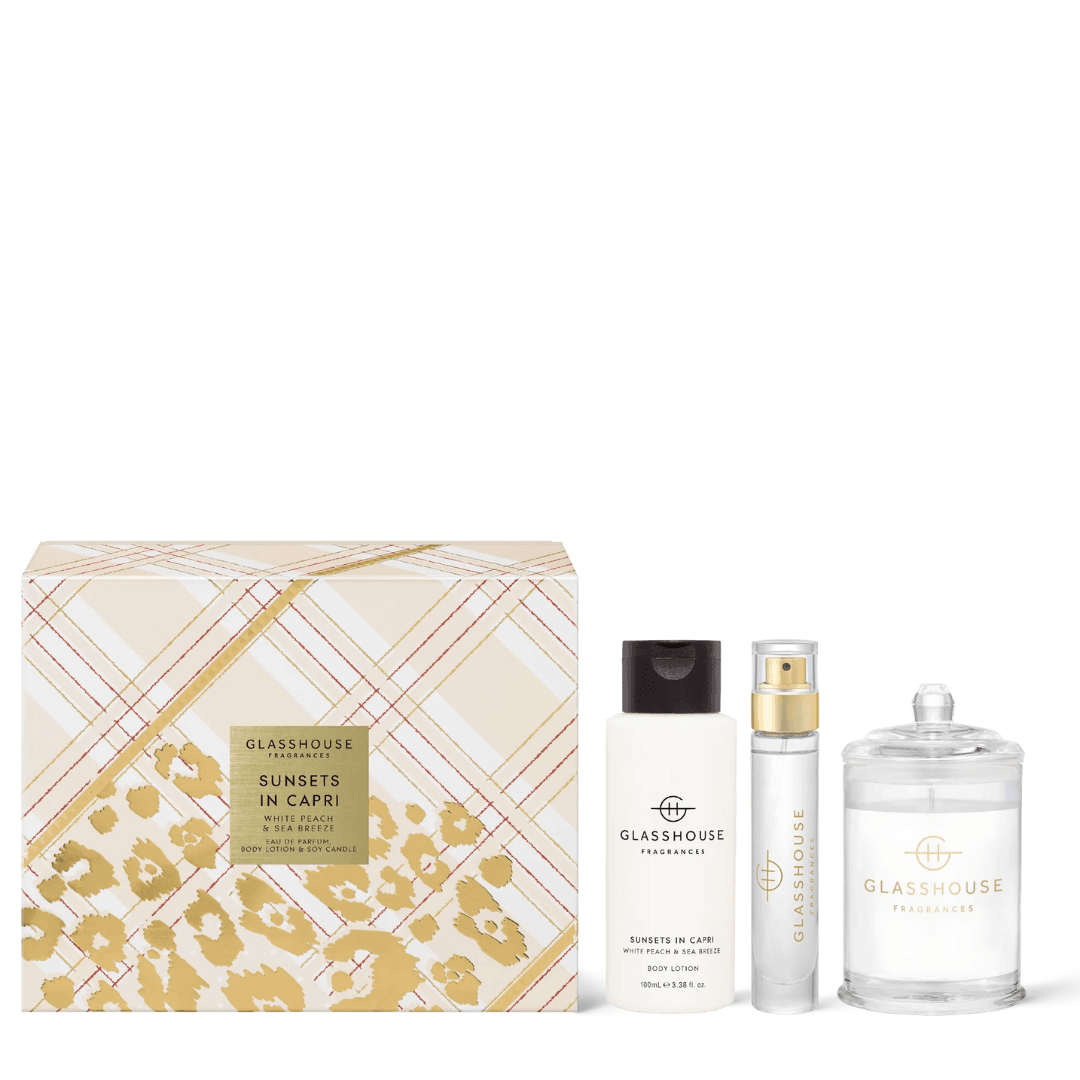 Candle - Glasshouse - Glasshouse Fragrances Sunsets in Capri Gift Set - The Gift Company