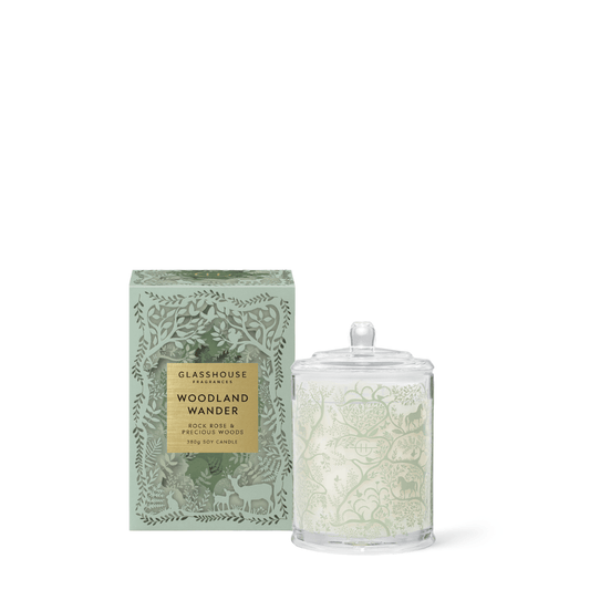 Candle - Glasshouse - Glasshouse Fragrances Woodland Wander Candle 380g - The Gift Company