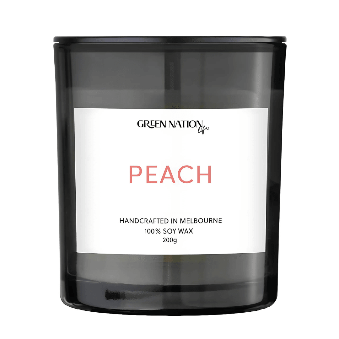 Candle - Green Nation Life - Green Nation Life Soy Wax Candle - Peach 200g - The Gift Company
