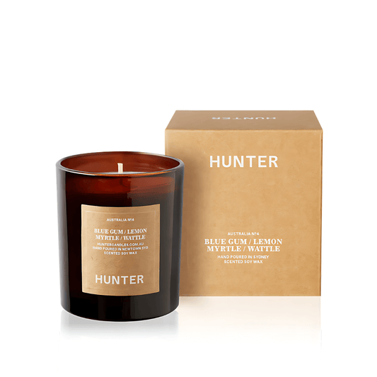 Candle - Hunter - Hunter Blue Gum, Lemon Myrtle, Wattle Soy Candle Australia - The Gift Company