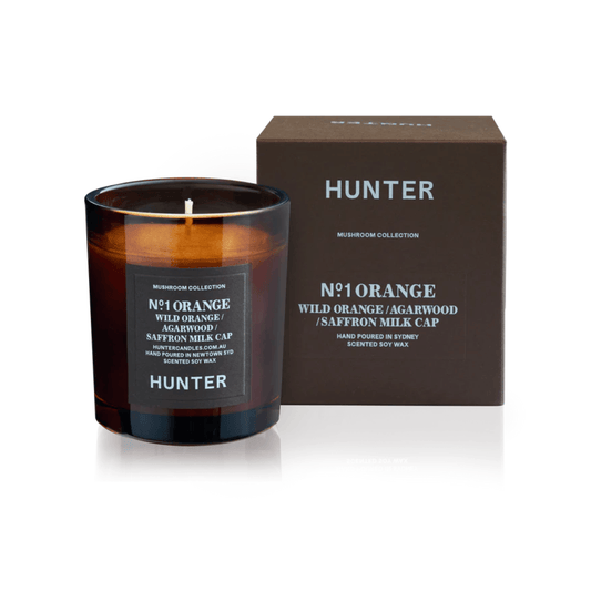 Candle - Hunter - Hunter No. 1 ORANGE, AGARWOOD & SAFFRON MILK CAP Soy Candle - The Gift Company