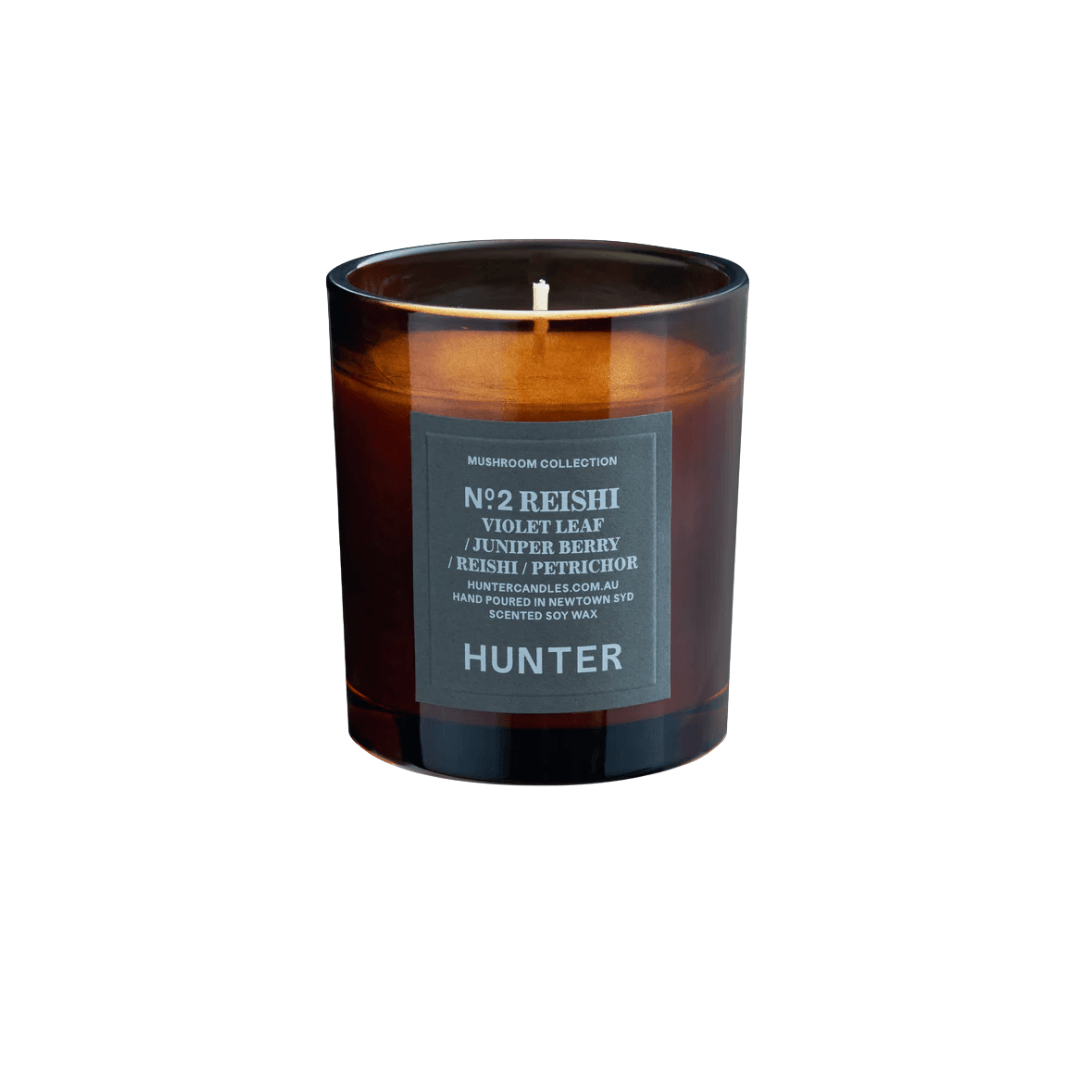 Candle - Hunter - Hunter No. 2 REISHI MUSHROOM, VIOLET LEAF, JUNIPER BERRY & PETRICHOR Soy Candle - The Gift Company