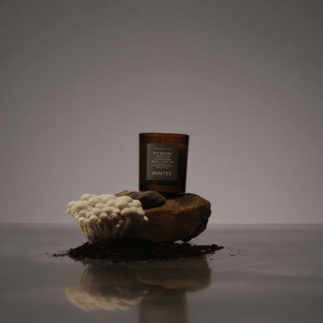 Candle - Hunter - Hunter No. 2 REISHI MUSHROOM, VIOLET LEAF, JUNIPER BERRY & PETRICHOR Soy Candle - The Gift Company