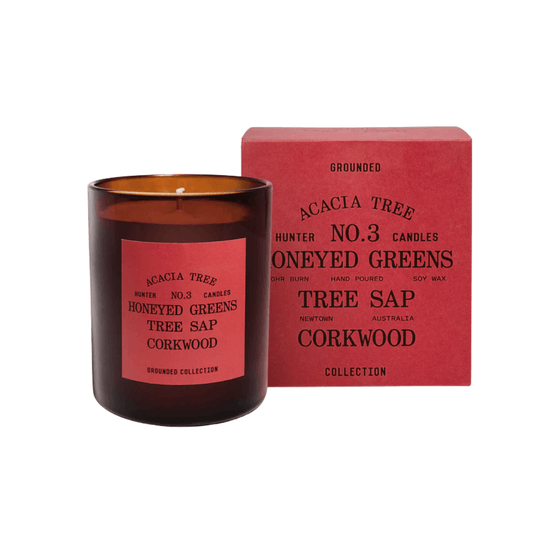 Candle - Hunter - Hunter No. 3 Acacia Tree Soy Candle Honeyed Greens, Tree Sap, Corkwood - The Gift Company