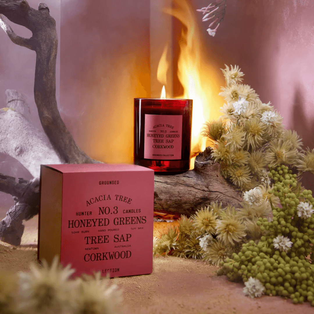 Candle - Hunter - Hunter No. 3 Acacia Tree Soy Candle Honeyed Greens, Tree Sap, Corkwood - The Gift Company