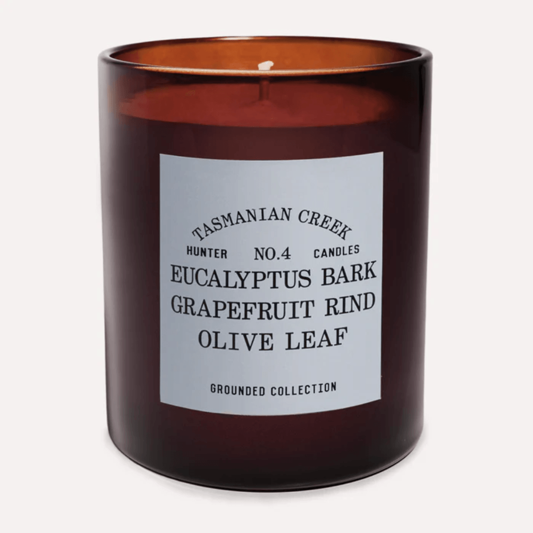 Candle - Hunter - Hunter No. 4 Eucalyptus Bark, Grapefruit Rind, Olive Leaf Soy Candle Tasmanian Creek - The Gift Company